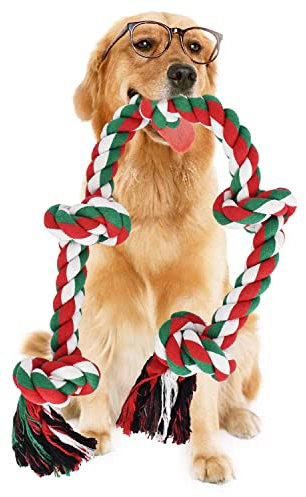 RIO Direct Dog Rope Toys for Strong Large Dogs, XXL 36inch Sturdy 5-Knots Rope Tug for Aggressive Chewers, Interactive Tug of War Chew Training Toys for Large Breeds Dogs Teeth Cleaning