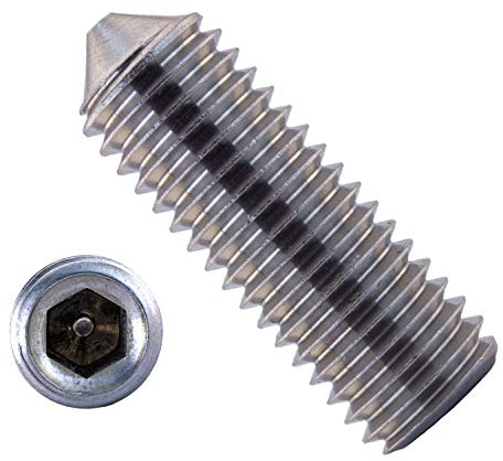 Gewindestifte mit Innensechskant u. Spitze M12x20 mm aus Edelstahl A2 (5 Stück) | DIN 914 - Madenschrauben - Wurmschrauben von MESAROS®