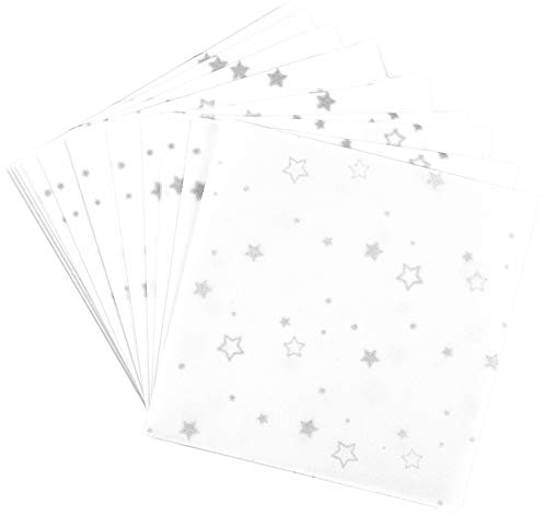 Ideen mit Herz Transparentpapier | 100 Blatt | Premium-Qualität | 110 g/qm | bedruckt | ideales Faltpapier zum Sterne basteln | transparentes Bastelpapier (Sterne | weiß & silber, 10 x 10 cm)