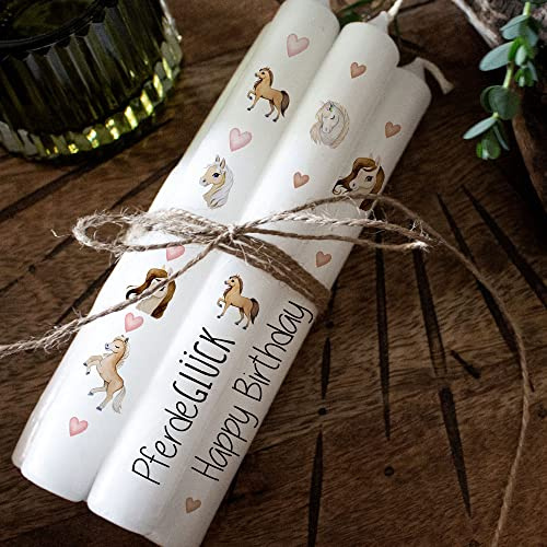 ilka parey wandtattoo-welt Kerzensticker Kerzentattoo Kerzentattoos Tattoofolie Pferd Pferde Glück Liebe Horse für Kerzen oder Keramik A4 Bogen DIY Stickerbogen kst50