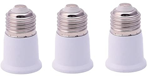 E26 Socket Extender - Standard Medium Base, 2.56 inch Extension Socket Adapter,Light Bulb Socket Extension, Lamp Holder Adapter (3 Pack)