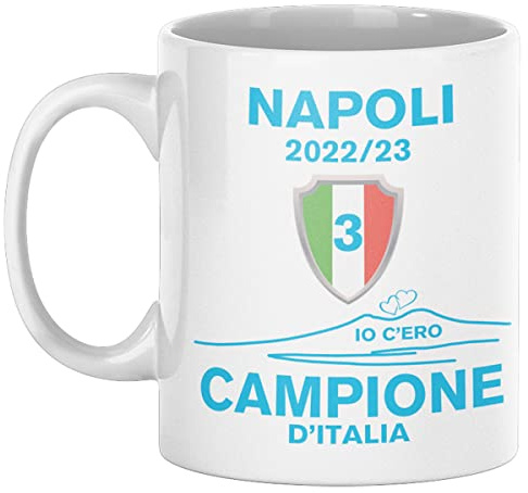 Vulfire Napoli tazza in ceramica, regalo Tifoso originale Idee Regali per lui e per lei per Natale, mug bianca sportivo calcio uomo donna colazione (Ceramica)
