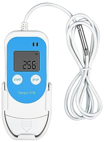 Digital Temperature Humidity Data Logger with External Sensor,Reusable USB Temperature Recorder with 34560 Points Auto PDF CSV Report,Thermometer Hygrometer Monitor for Medicine Freezer Food Storage