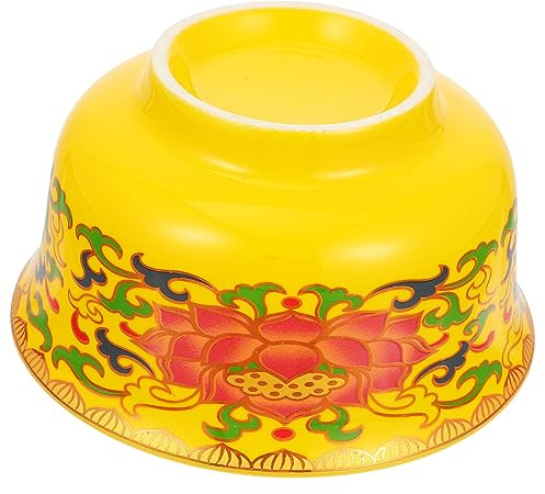 HOMSFOU 1Pc Ciotola D'Acqua Bicchiere Vino In Acciaio Inossidabile Decorazione Fiore Di Loto Decorazioni Vintage Per La Casa Ciotola Decorativa Fatta A Mano Ciotola Buddista Ciotola