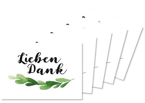 lijelove® 10 Minikarten GREENERY Lieben Dank mit Zweig, DIN A8 (Art. TA03-09)