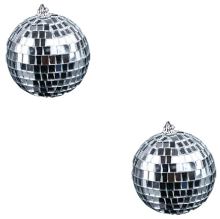 Warmhm 2pcs Mirror Disco Ball Reflective Ball for Party Decorations Disco Mirror for Dance and Music Festivals