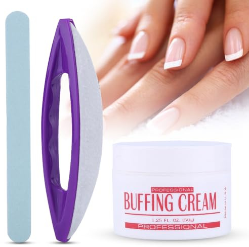 Nail Art Poliercreme Set, die Maniküre, Buffer und Shine Werkzeugset, Inklusive Creme, Pinsel und Polierstreifen, Natürlicher Look für Nägel, Geeignet für Nagelstudio