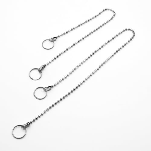 DOJA Barcelona | Cadena Tapon Lavabo | Pack 1+1 | 380mm y 270mm | Cadena De Bolas | con Anilla | Cadena Tapon Fregadero | para Tapon Fregadero Cocina, Desague Fregadero, Tapon Bañera, Cadena Baño