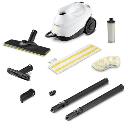 Kärcher Steam Cleaner, Multi Purpose, Power Steamer, Chemical-Free, 40 Sec Heat-Up, for Grout, Tile, Hard Floors, Appliances & More - SC 3 Easy Fix