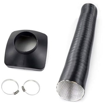 75 mm Luftauslass-Entlüftungsabdeckung, 100 cm, Heizungskanal, Rohr, schwarz, for Luft-Diesel-Standheizung, for Heizung for PKW, LKW (Color : 75mm Cover and Pipe)