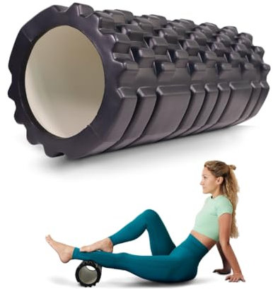 Mobiclinic® fitness, Foam roller, Fitroller, Gomaespuma y goma eva, 14x33 cm, Pilates, Yoga, Estiramientos, Portátil, Uso multifuncional, Para todo el cuerpo, 3 niveles de intensidad