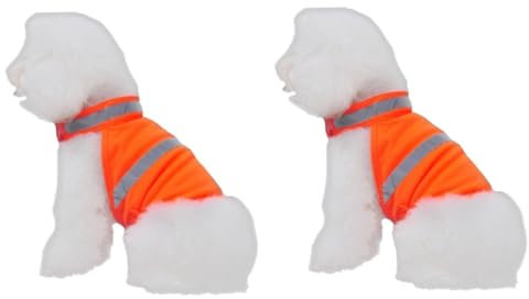 Supvox 2stücke Hundewarnweste Für Sommeraktivitäten Reflektierende Atmungsaktive Sicherheitskleidung Für Hunde Leuchtendes Orange Für Joggen Und Outdoor-Abenteuer