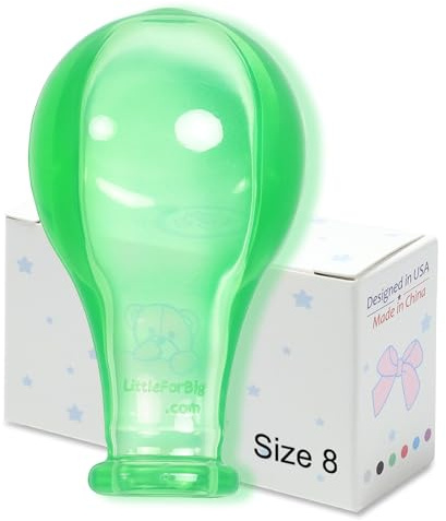 LittleForBig Erwachsene Extra große Größe 8 Bonbon-Glanz farbenfrohe transparente Schnullernippel - Ersatz-Sauger in Übergröße Grün