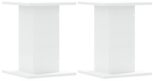 vidaXL Pflanzenständer 2 Stk., Blumenständer Hohle Konstruktion, Dekosäule Podest für Pflanzen Dekoartikel, Blumenhocker Blumensäule, Weiß Holzwerkstoff