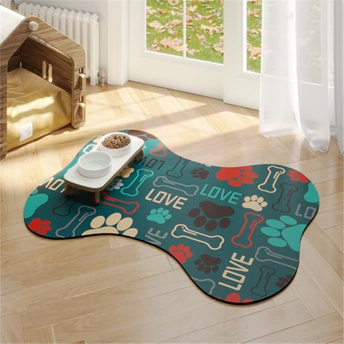 Xisnuient Hunde Und Katzennapfmatte Napfunterlage Hund Katzen wasserdichte Silikon Fressnapf Unterlage Futtermatte Anti-Rutsch Haustier FüTterung Matte FüR FutternäPfe Placemats (50x70 cm,Farbe 1)