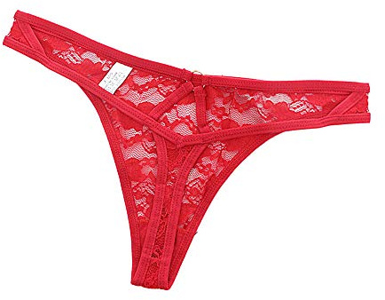 Culotte taille basse flatteuse transparente sexy pour femme - Culotte coquine en dentelle douce - String transparent - Tangas gainant - Respirant - Pour soulever les fesses, Rouge, Taille unique