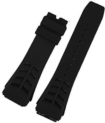 JUANZD Gummiarmband Kompatibel mit Rich-ARD Mille Uhr Armband Armbanduhren Band Herren Watch Strap Faltenschnalle(Black no buckle)