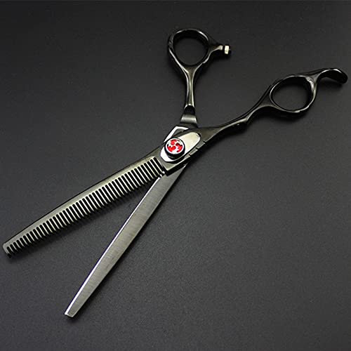 PUFAHAU Professionelle Haarschneideschere, 7 Zoll, professionelle Linkshänder-Haarschere aus japanischem 440C-Stahl mit Laserdraht, Schneideschere, Effilierschere für Friseure(Thinning)