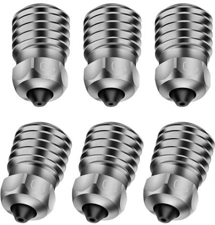 Tz Bimetall gehärteter Stahl Bambu-Düse für Bambu Lab 3D-Drucker, Xirbbo 6 Stück Bambu a1 Düsen Hotend Ersatz, Bambus A1 0,4 0,6 0,8 mm Düse, Bambu P1p gehärtete Düse, für Bambu Lab X1 P1p P1s