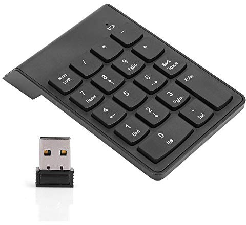 ZASCHMOY Tastierino Numerico, Tastierini Numerici Tastierino Numerico per Laptop Tastierino Contabile Finanziario a 18 Tasti da 2,4 GHz Mini Tastiera Digitale Wireless USB per PC/desktop