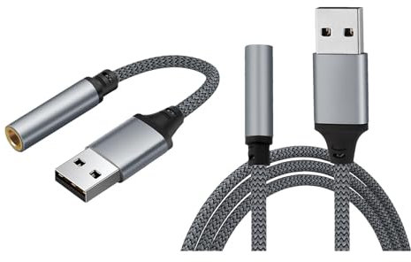 Adaptador USB para Jack de Auriculares Adaptador Convertidor de Audio Jack