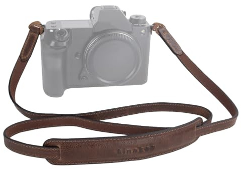 MUZIRI KIINOKOO Genuine Leather Camera Neck Shoulder Strap - Vintage Leather Shoulder Strap for Most of Digital Cameras - Retro Brown