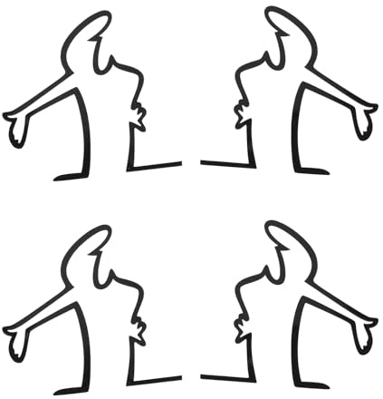 SG Store 4 Stück Autolack-Kratzer-Erinnerungsaufkleber „La Linea“ Angry Man Kratzaufkleber 8,4 X 8,1 cm Zum Aufkleben Neben Einem Lackkratzer Schwarz