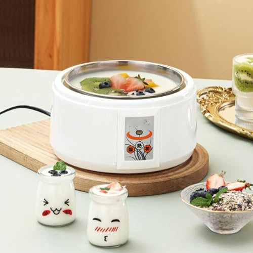 OZMDXKJ YaourtièRe Probiotique, YaourtièRe Automatique en Acier Inoxydable De 1,2 L avec ContrôLe De La TempéRature Et du Temps, Petite Machine Thermostatique pour Yaourt Maison DIY