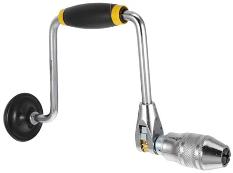 Gatuida Steel Hand Crank Drill with Non-slip Handle 12-inch 4-jaw Brace for Woodworking Diy Projects and Jewelry Making Punch Tool