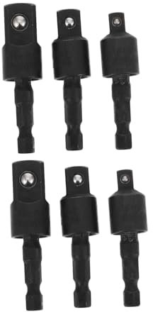 Didiseaon 2 Sets Rotatable Steel Wobble Socket Adapter for Drill Bit Adapter for Socket Wrench in Workshop