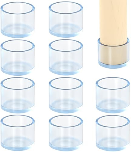 10 Pack Castor Cups 38mm Furniture Leg Floor Protectors Heavy Duty Clear Carpet Protector to Protect Wooden Laminate Tiled Floor Furniture Chair Bed Sofa feet and Table Legs, Soft Noise