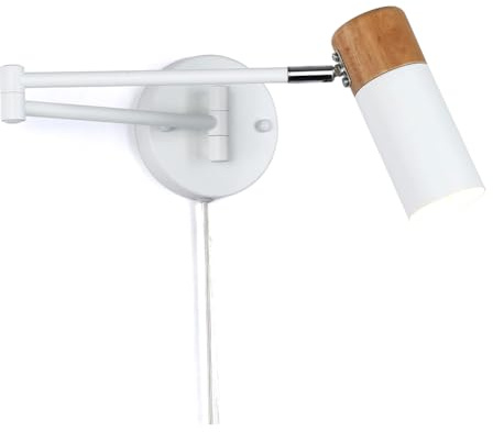 Fangxuee Lámpara de Pared LED con Brazo Oscilante Retráctil y Plegable, Ideal para Leer, Ideal para Interiores y Dormitorios.