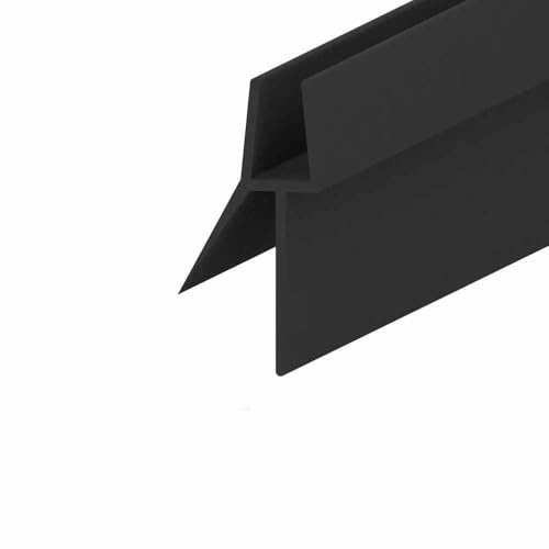 Joint d'étanchéité en PVC pour porte de douche étanche pour verre de 4 à 6 mm, écart de 18 à 23 mm, noir n° 40 et n° 50, idéal pour la salle de bain, installation facile, protection