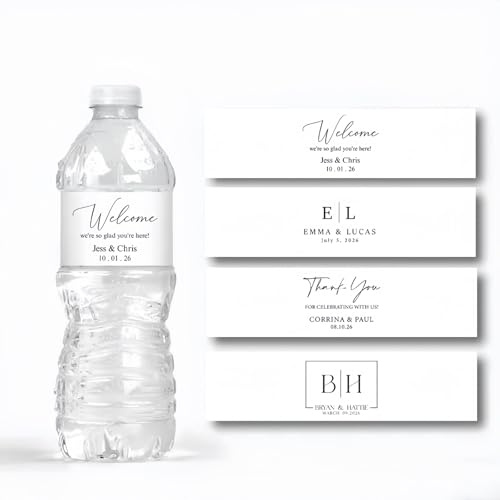 Etichette Personalizzate Per Bottiglie D'acqua Per Matrimoni, Adesivi Personalizzati Con Nome Per Bottiglie, Etichette Impermeabili Per Eventi Aziendali/Compleanni/Anniversari(100pcs)