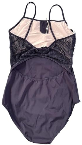 GMGQJST Maillot Ballet Mujer Leotardo de ballet for mujer, elegante mono de baile for adultos, ropa de práctica diaria de ballet y yoga, leotardo de encaje(Dark blue,M)