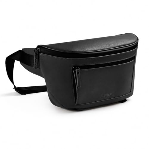 C Coiro Kameratasche Spiegelreflex Wasserdicht, Kamera Tasche Klein, Leder Fototasche für DSLR & Systemkamera, Schwarz