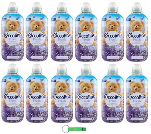 12x Coccolino Weichspüler Fresh Lavendel - Konzentrierter Weichspüler, 41 Wäschen, 952ml + Beni Culinari Kostenloser Schlüsselanhänger