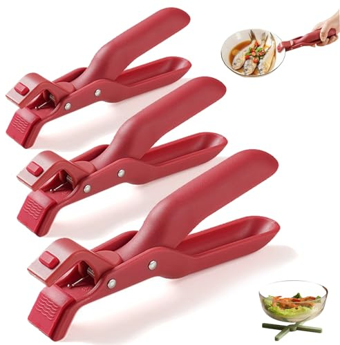 Hot Plate Gripper Lifters Tongs, Hot Plate Gripper Tongs, Multi-function Anti-Scald Bowl Clip,Silicone Non-slip Hot Dish Plate Holder for Bowls,Pans,Dishes, Kitchen Utensil (3Pcs)