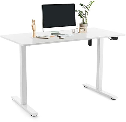 hjh OFFICE Schreibtisch Worktime 120×60 cm – Elektrisch höhenverstellbar (72–110 cm), Großer Home-Office Arbeitstisch mit großzügiger Arbeitsfläche, Weiß