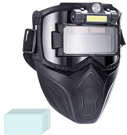 Maschera Da Saldatura Auto-Oscurante | Protettore Saldatura 3 Illuminazioni Regolabili | Casco da Saldatore con Sensore Intelligente | Per Industria Costruzione Laboratorio