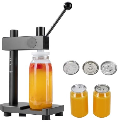 Sigillante manuale per lattine con altezza regolabile per barattoli da 250-700 ml, ideale per sigillare birra, succhi e bevande gassate a casa o piccole imprese