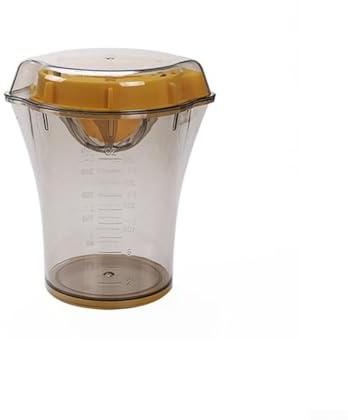 Presse-agrumes manuel 15 x 13,5 cm pour orange et citron, outil de cuisine manuel en plastique de qualité alimentaire avec base antidérapante, design transparent pour la maison et la cuisine