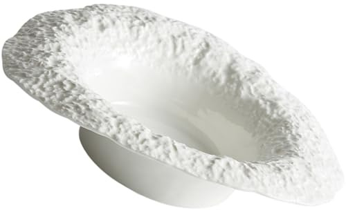 Générique Assiette à Soupe Creuse en Céramique 25 CM Motif Roche Plat de Service pour Maison Restaurant Bar Karaoké