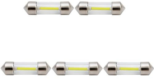 LED 12V Soffitten 31 mm Cob Röhre Innenraum PKW Lampe Auto Ersatz Beleuchtung warmweiß kaltweiß weiß (warmweiß, 5 Stück)