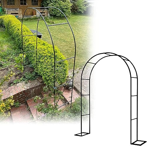 Arche de Jardin en Métal Noir Solide pour Plantes Grimpantes Anti-Déformation Treillis Résistant aux Intempéries pour Jardin Patio Décoration Mariage,120×220×40cm