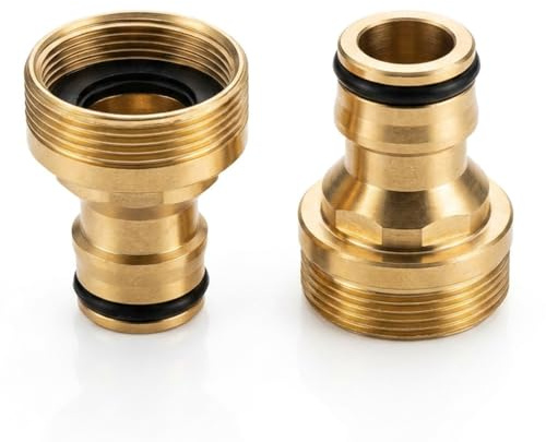 Thriveek 2 Piezas Conectores Unidades de Cocina 22-24mm, Adaptador Grifo Manguera de Latón, Acoplamiento Rápido para Cocina, Baño, Jardín y Lavadora Adaptador Manguera Grifo