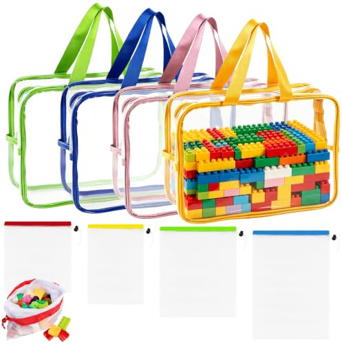 Yuaerbuo 8 Pcs Toy Storage Bags Set Organization Mesh Bags with Drawstring