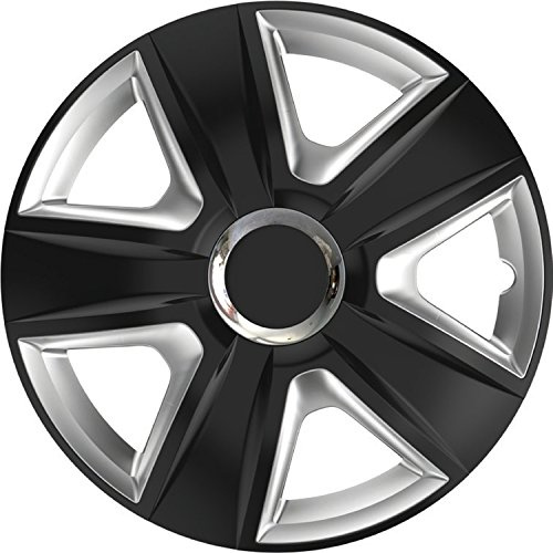 ZentimeX Z778231 Radkappen Radzierblenden universal 15 Zoll Black&Silver