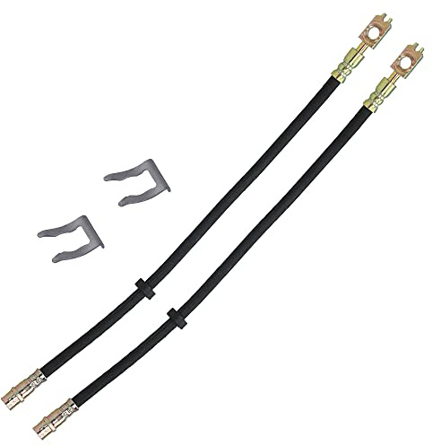 BESTPRICE 2x Bremsschlauch vorne Länge 465mm, inkl. Haltefeder ohne Hohlschraube