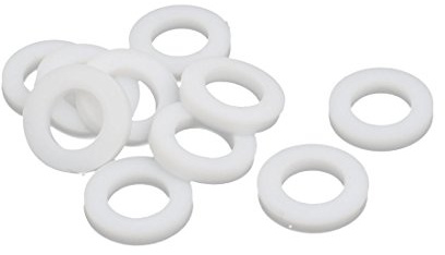 Sourcingmap 18mmx10mmx3mm PTFE Flat Washer Flange Gasket White 10pcs